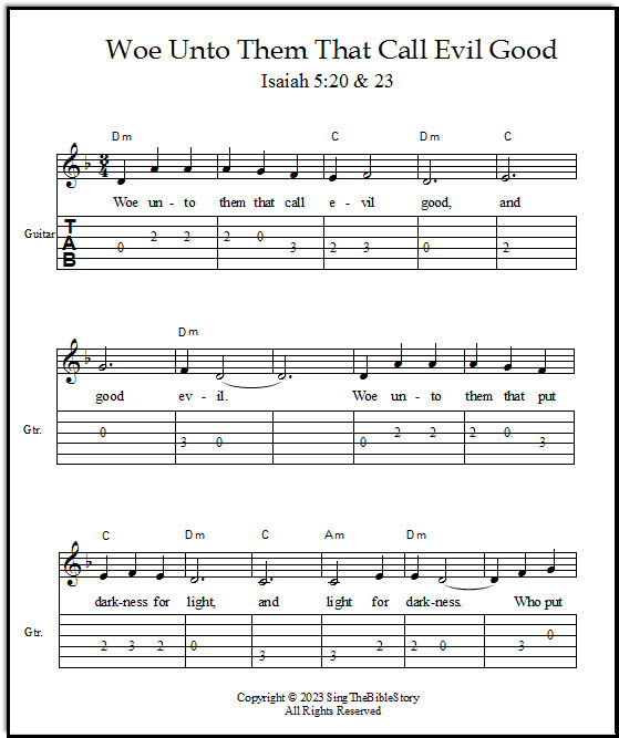 Guitar tabs Bible song