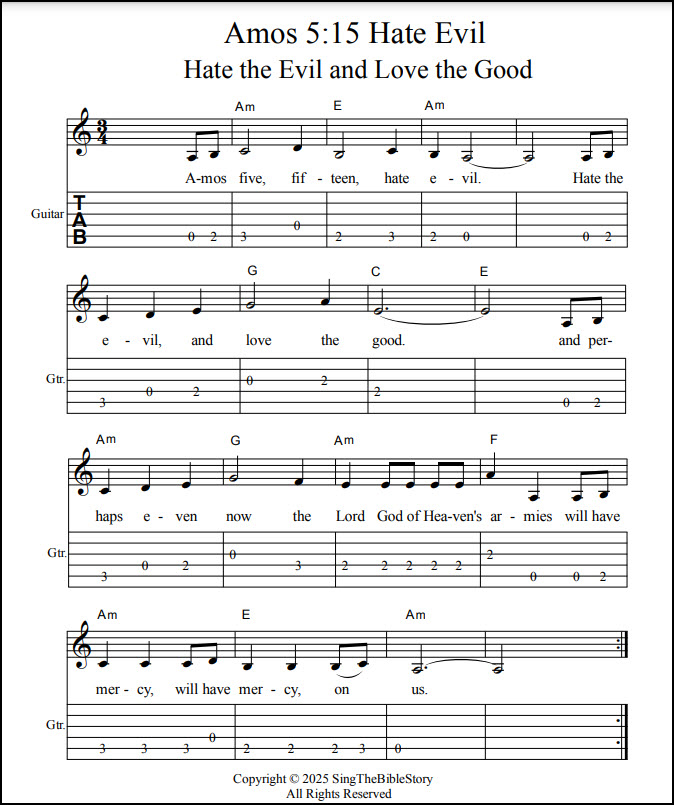Guitar tabs for Amos 5 song