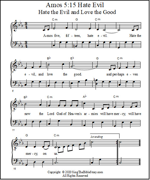 Bible song about hating evil