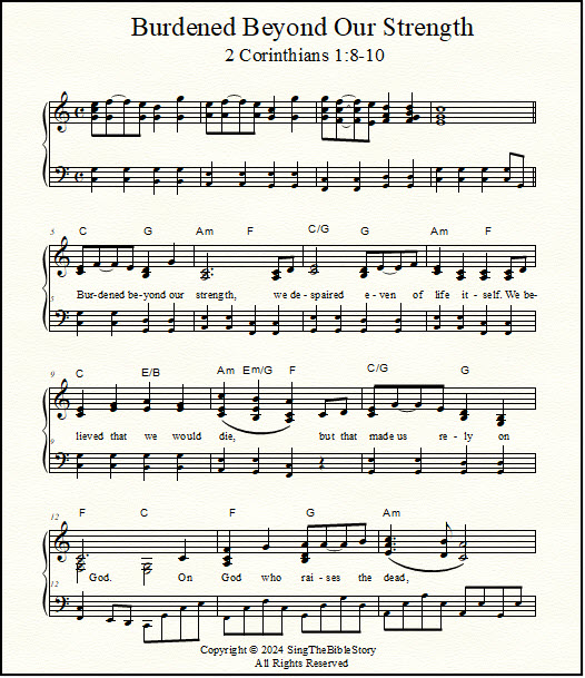 Hymn sheet music for piano