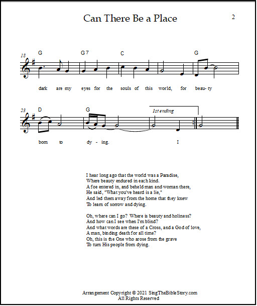 hymn sheet music with chords