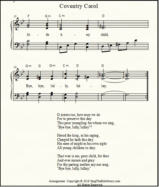 Piano music Lully Lullay