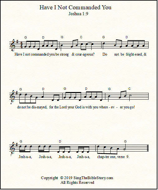 Lead sheets "Have I Not Commanded You?" A song from Joshua 1:9