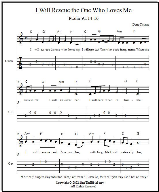 Guitar tabs for Bible song