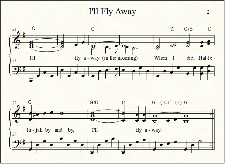 I'll Fly Away Chords, Lyrics & Sheet Music