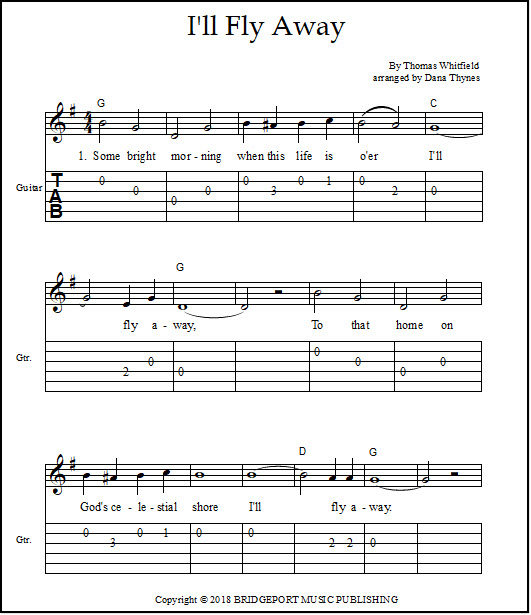 Guitar tablature for I'll Fly Away