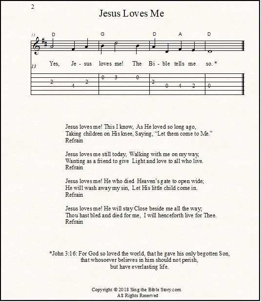 Jesus Loves Me chords pdf