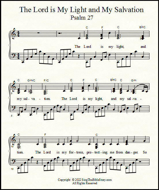 Piano music for Bible memory verse song