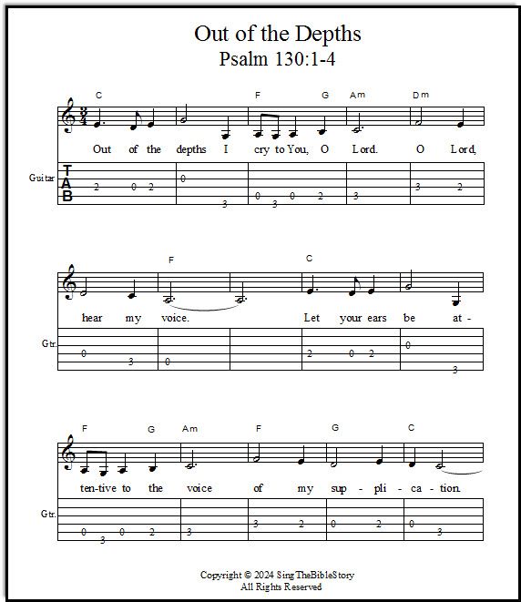 Guitar tabs Out of the Depths