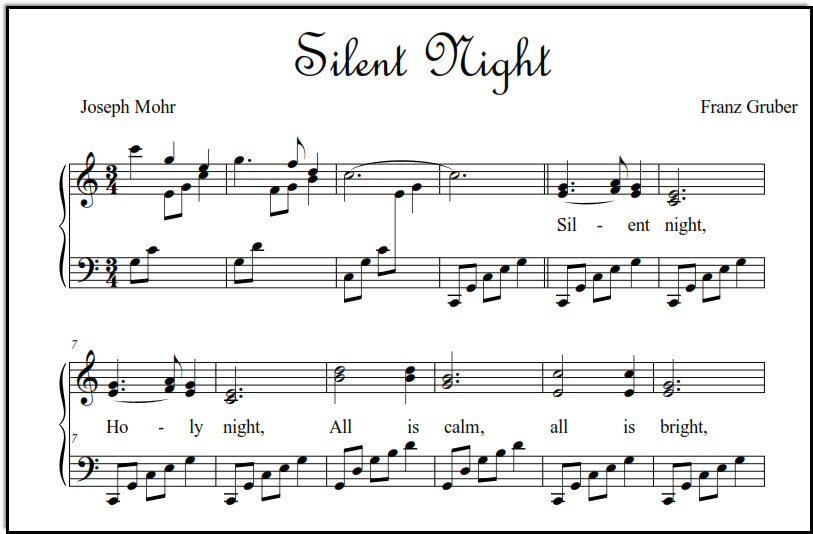 Silent Night Christmas Carol Lyrics Poster (Teacher-Made)