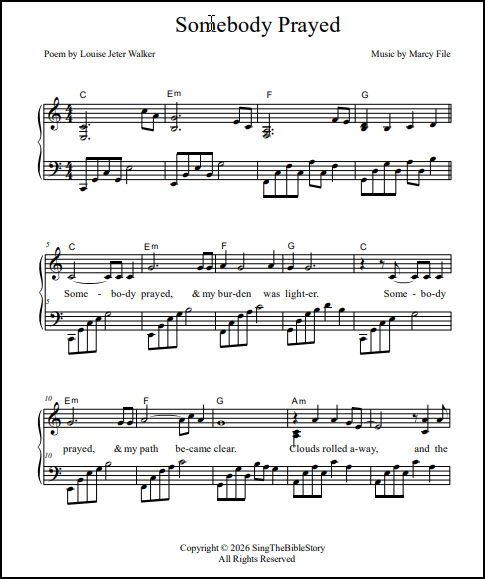 Piano music Somebody Prayed