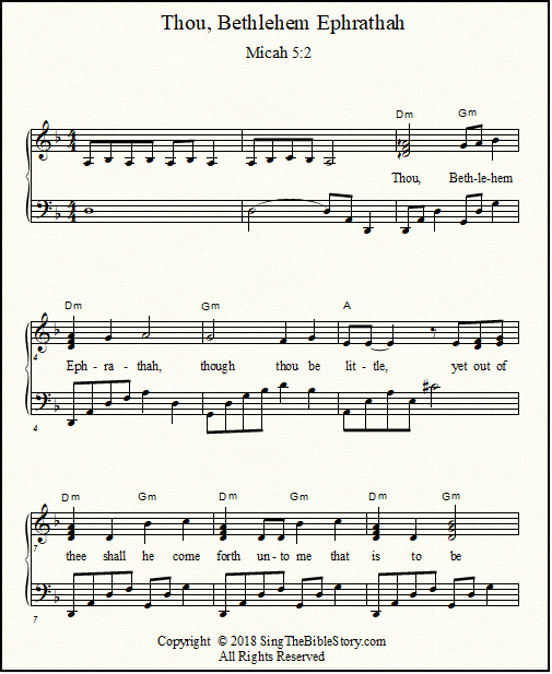 Christmas piano music about Bethlehem, where the Messiah would be born, according to prophecy