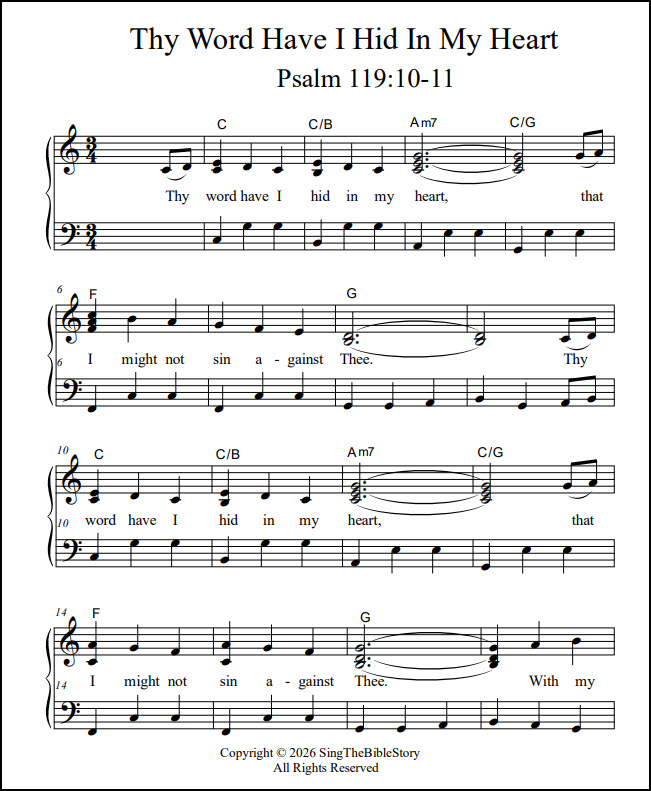 Psalm 119 song for piano in C
