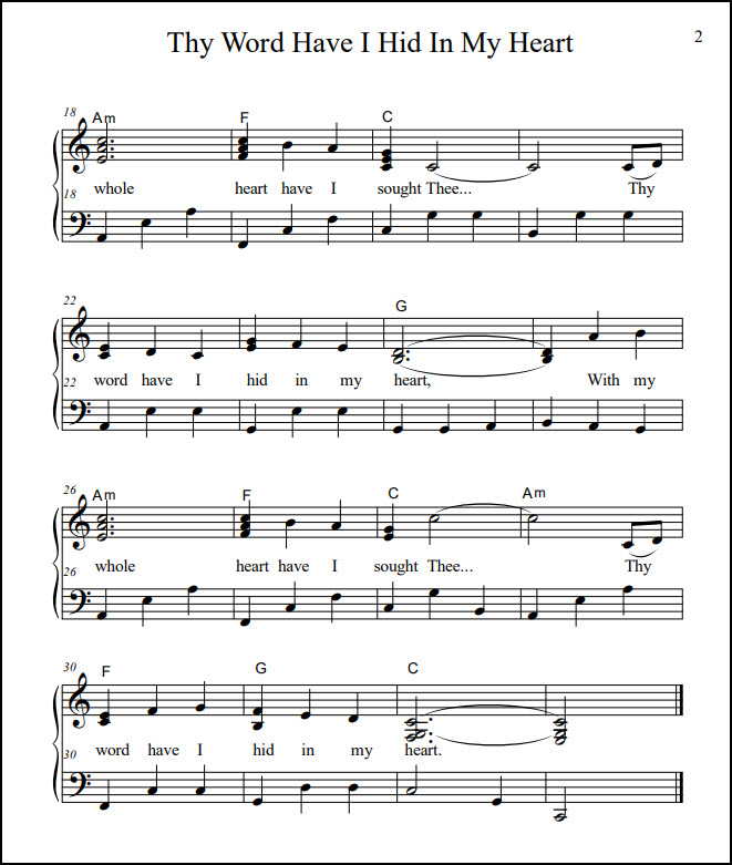 Thy Word Have I Hid In My Heart song