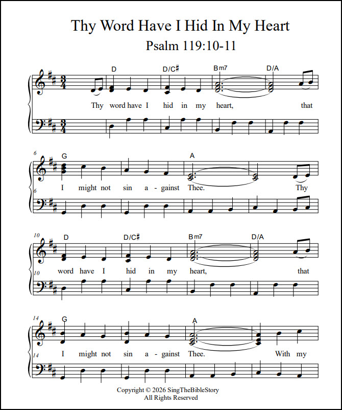 Thy Word Have I Hid piano song
