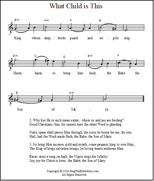 What Child Is This Lyrics Chords Sheet Music