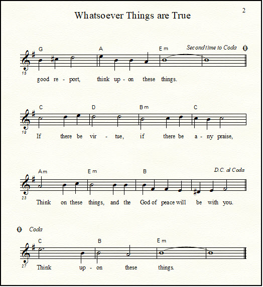 Bible song "Whatsoever Things are True"