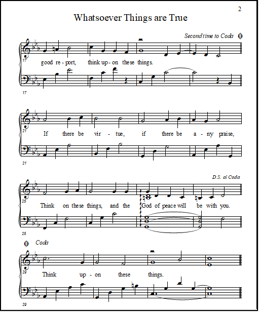 Bible verse song, "Whatsoever Things are True"