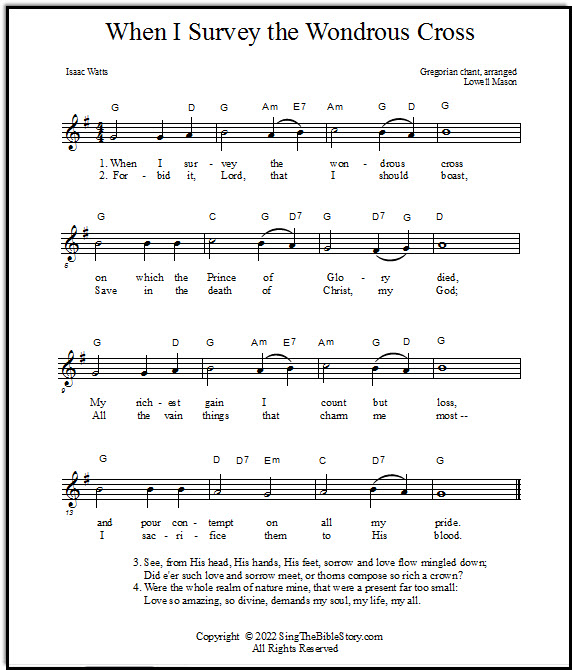 When I Survey the Wondrous Cross music
