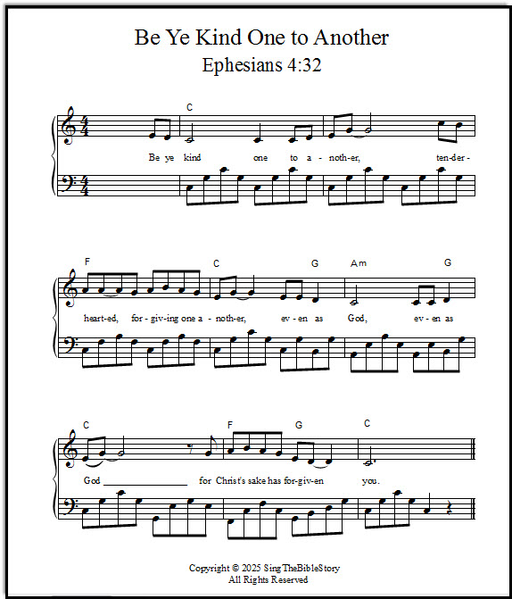 Be Ye Kind piano music