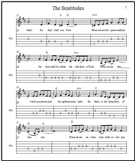Songs related to the Beatitudes