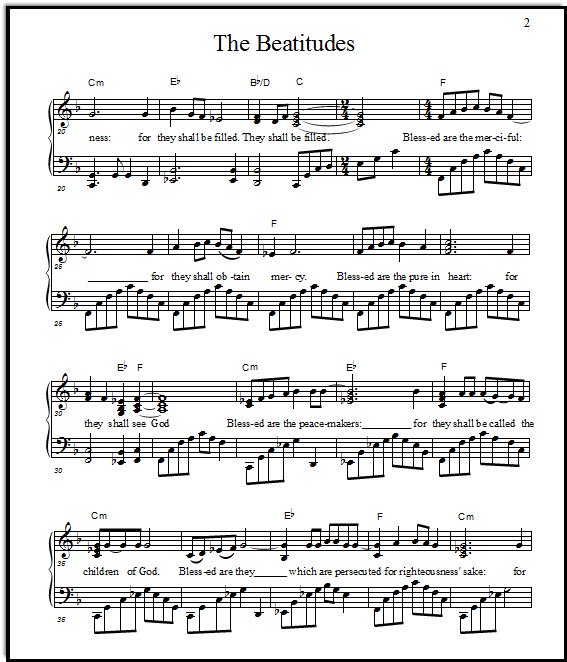 Song about the Beatitudes in Matthew 5