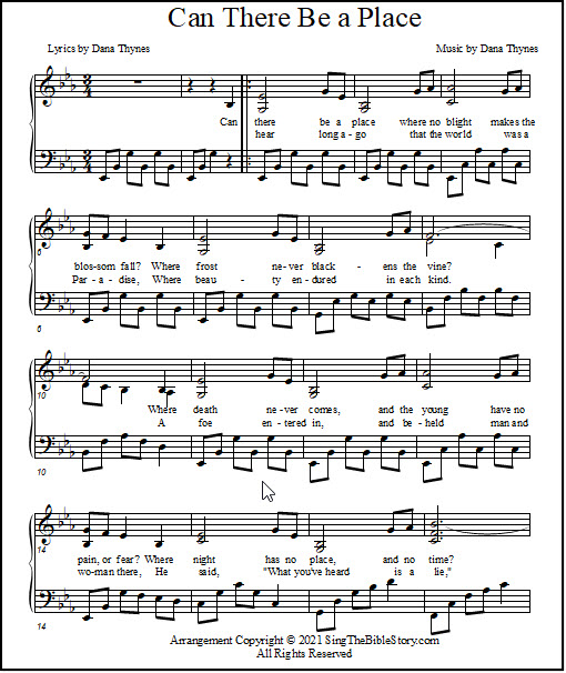 Hymn sheet music for piano