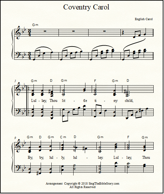 Coventry Carol sheet music & lyrics.