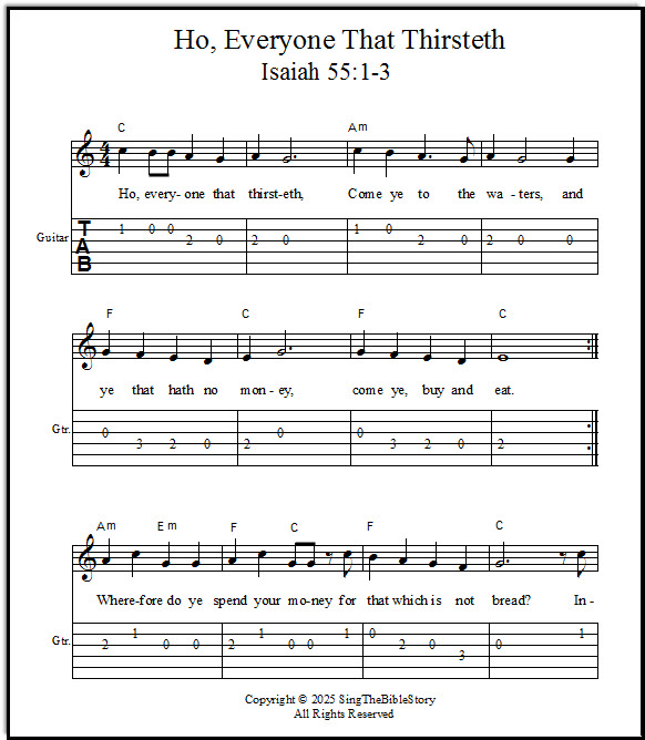 Key of C guitar song