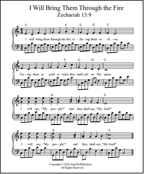 God's refining fire piano music