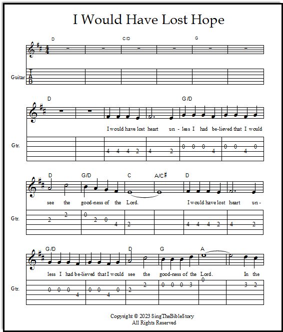 Guitar tabs for Psalm