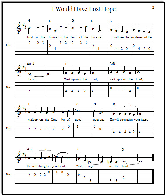 Guitar tablature music