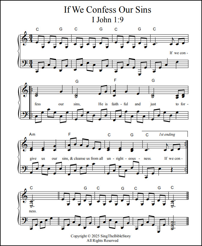 I John 1:9 song - confess sin