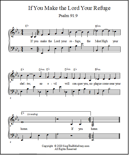 Piano sheet music: Psalm 91:1 song