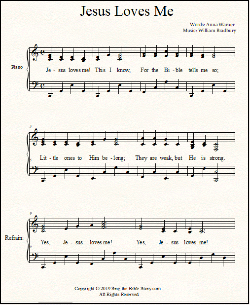 Jesus Loves Me piano music