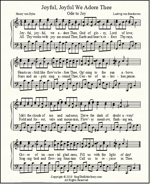 Fancy piano arrangement of Joyful, Joyful, We Adore Thee (Ode to Joy)