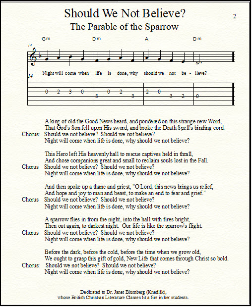 Hymn lyrics and tabs