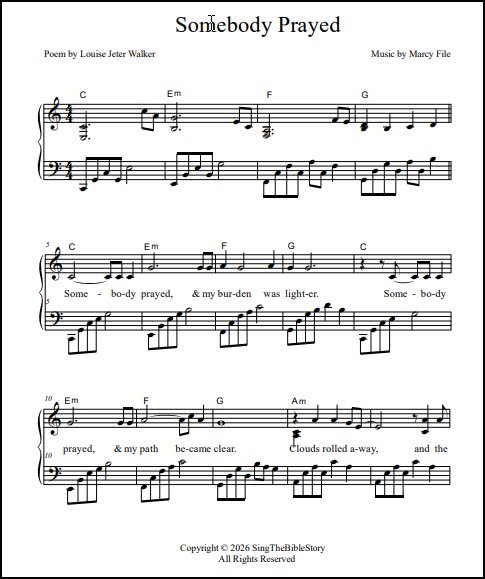 Piano music Somebody Prayed
