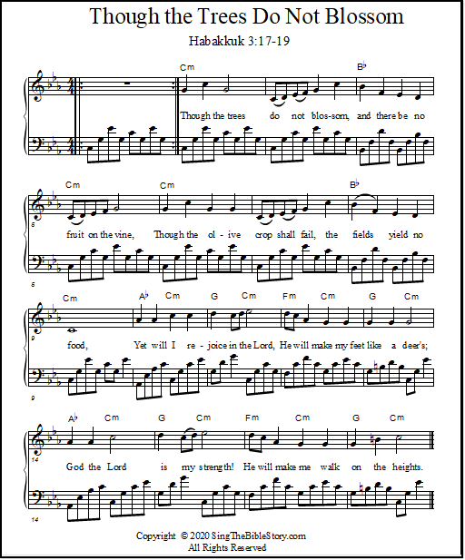 Habakkuk 3:17-19 - a vocal/piano arrangement of the words to the Bible verses