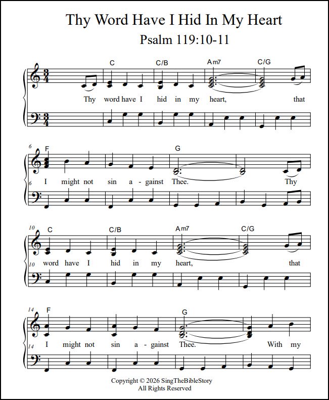 Psalm 119 song for piano in C