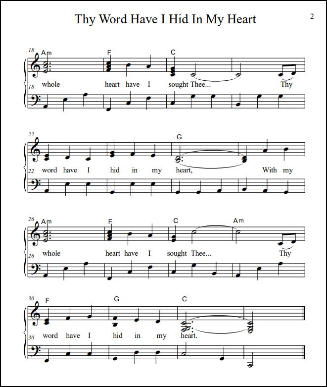 Thy Word Have I Hid In My Heart song
