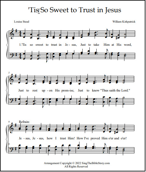 Choral sheet 'Tis So Sweet to Trust in Jesus