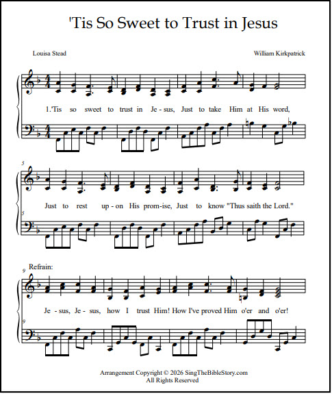 Tis So Sweet hymn for piano