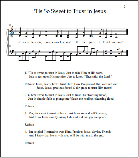 Hymn 'Tis So Sweet piano