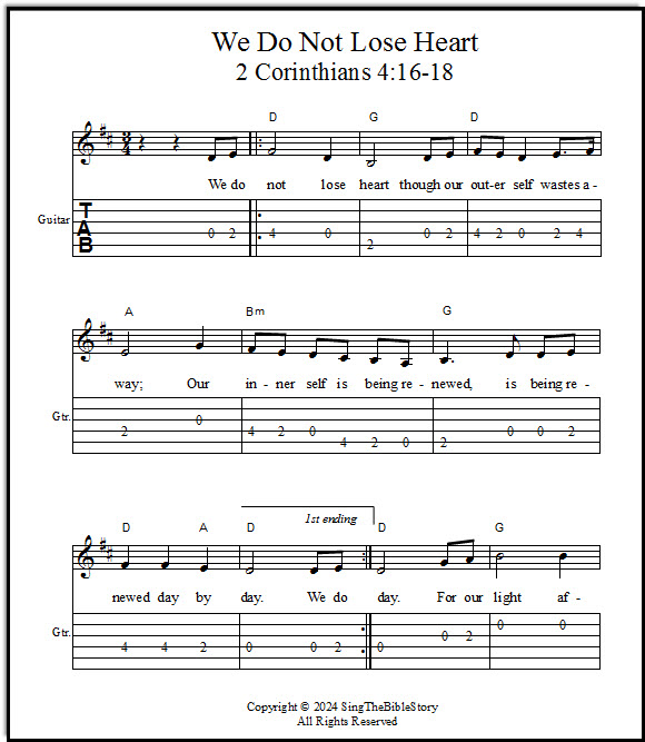 Guitar tabs for Bible song