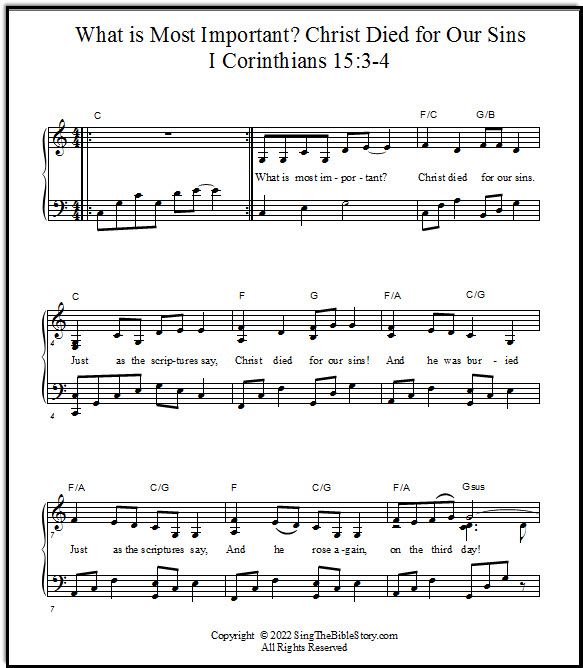 Bible song from I Corinthians 15:3-4