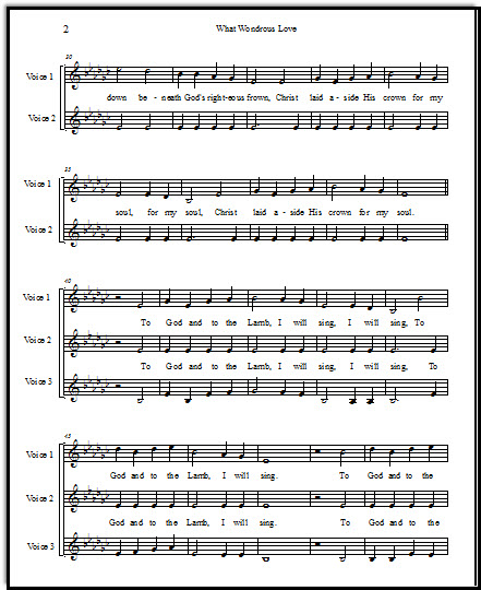 Choral song What Wondrous Love